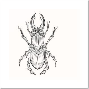 Beetle hand drawn design Posters and Art